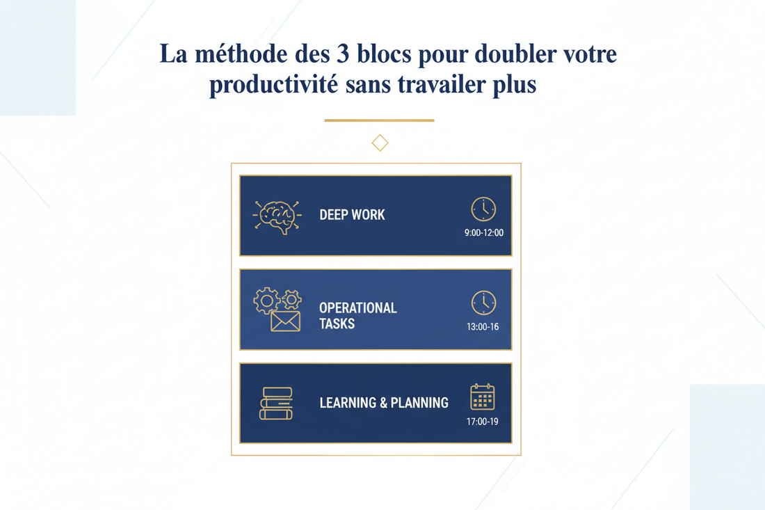 La méthode des 3 blocs pour doubler votre productivité sans travailler plus