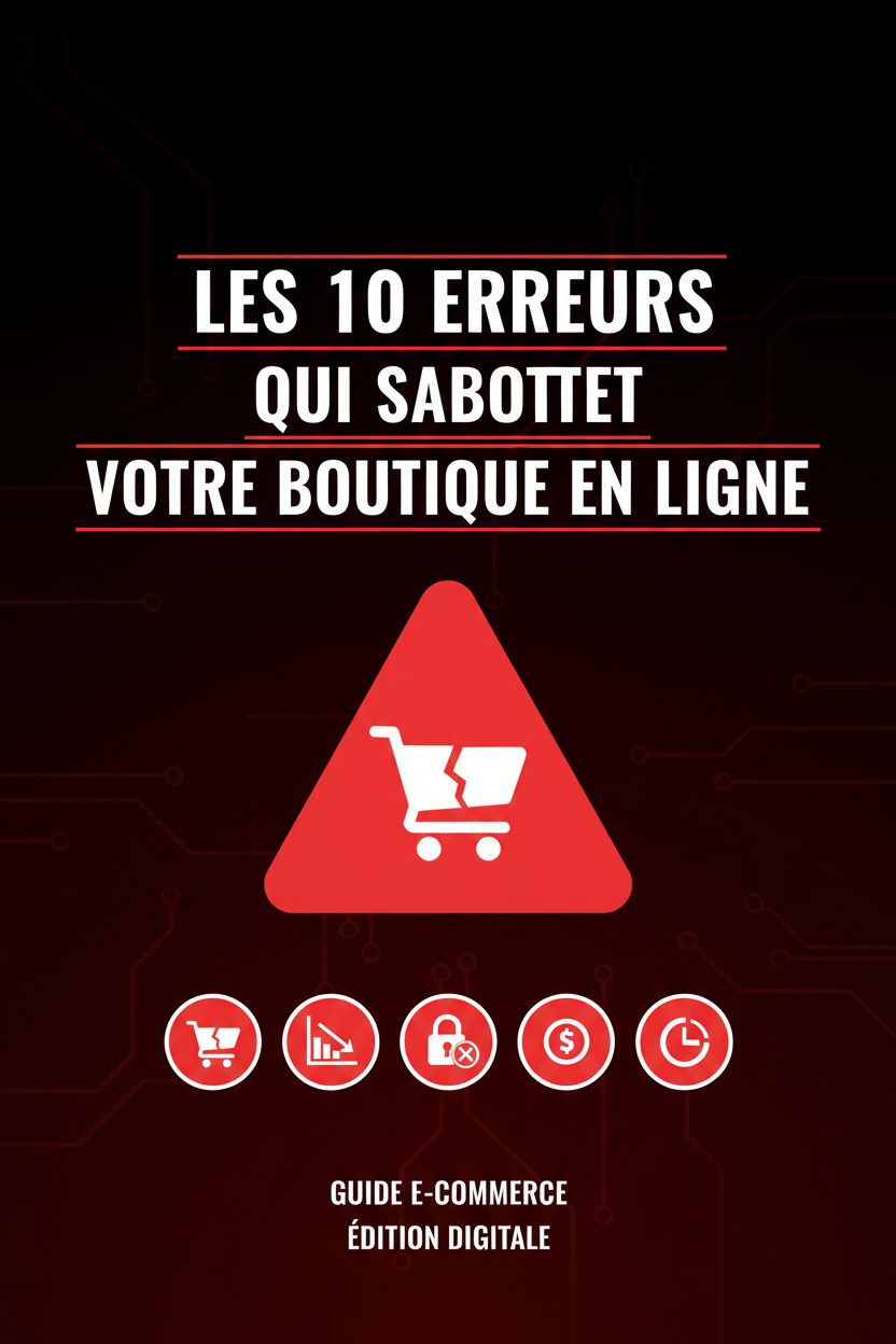Couverture ebook - Les 10 erreurs qui sabotent votre boutique en ligne